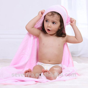 Serviette à capuche bébé biologique Wrap en rose de haute qualité doux Distana Bamboo Blanket Doux antibactérien organique, serviette hypoallergénique